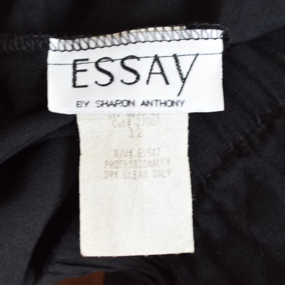 Vintage 80s Gathered Waist‎ Black Lounge Rayon Pants size 12 | 30-34 waist - Picture 2 of 10